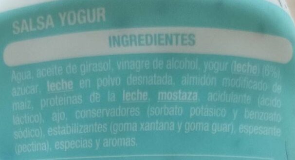 Foto da lista de ingredientes