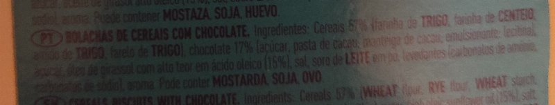 Foto da lista de ingredientes