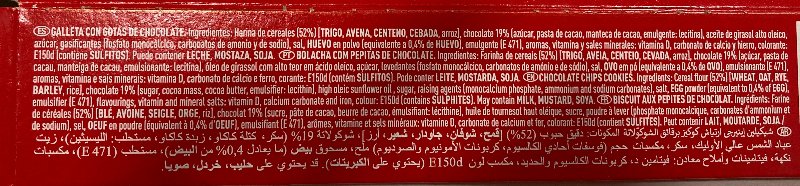 Foto da lista de ingredientes