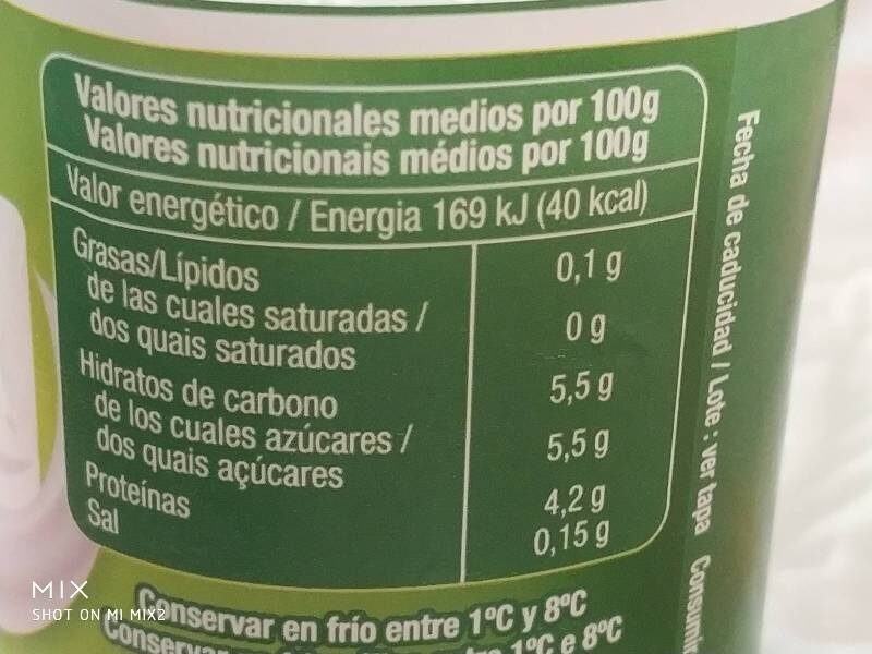 Foto da tabela nutricional