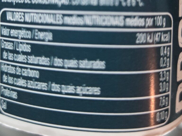 Foto da tabela nutricional