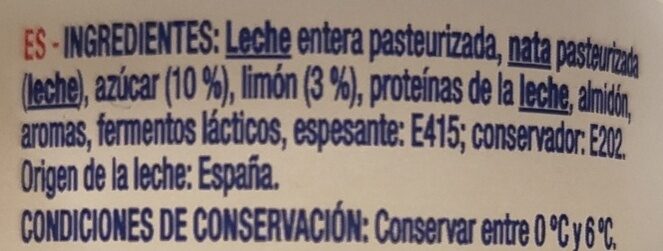 Foto da lista de ingredientes