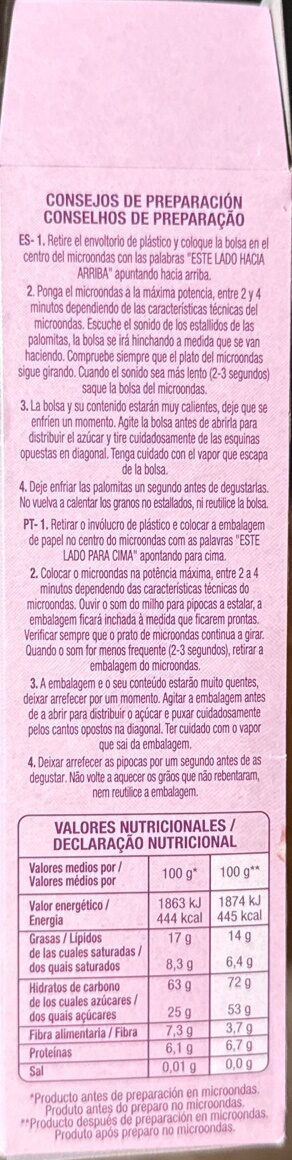 Foto da tabela nutricional