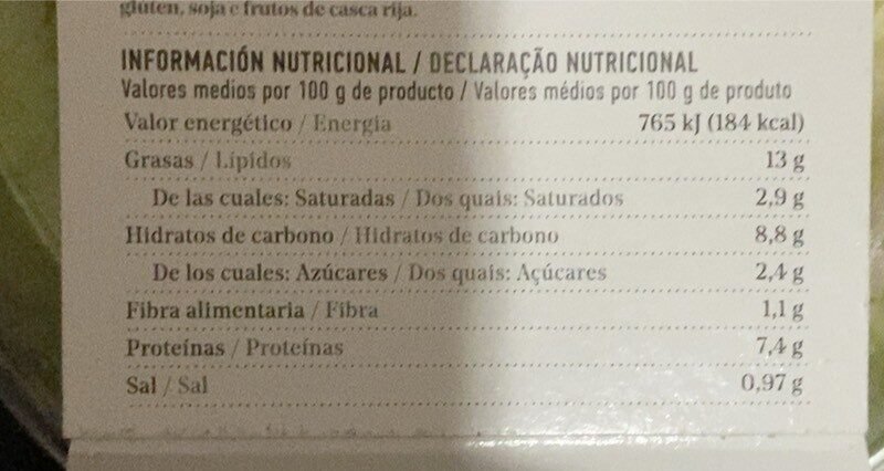 Foto da tabela nutricional