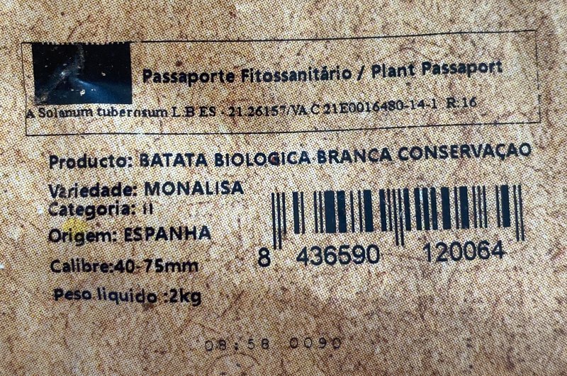 Foto da lista de ingredientes