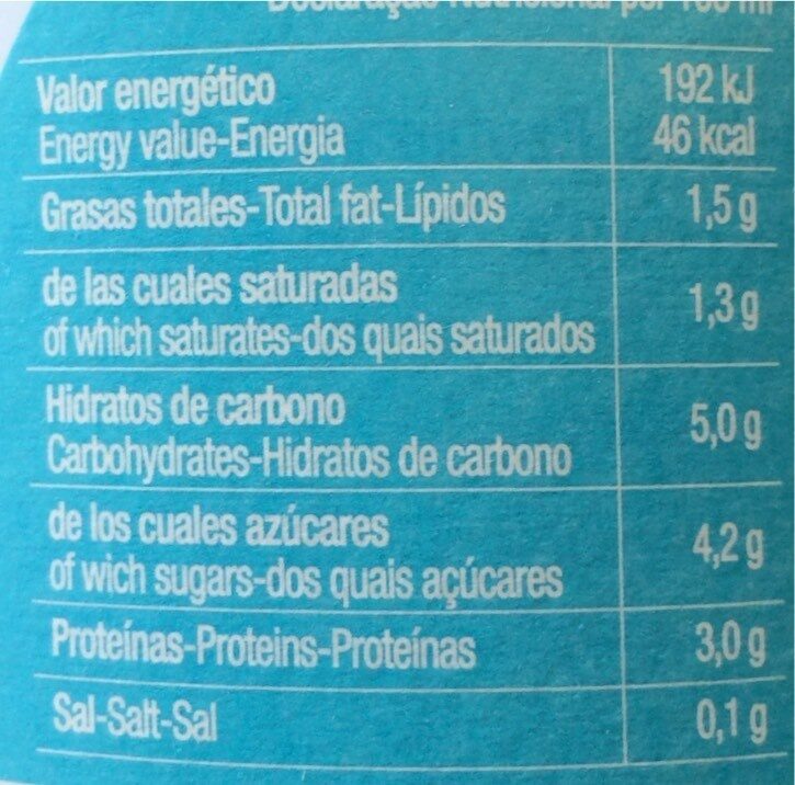 Foto da tabela nutricional