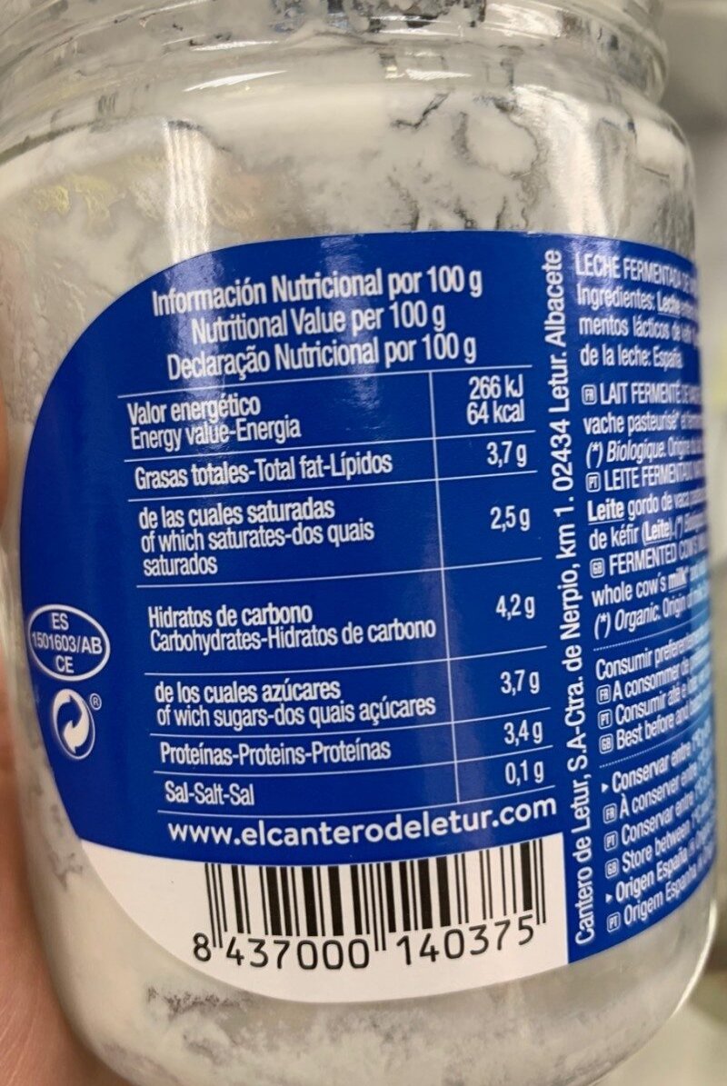 Foto da tabela nutricional