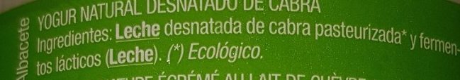 Foto da lista de ingredientes
