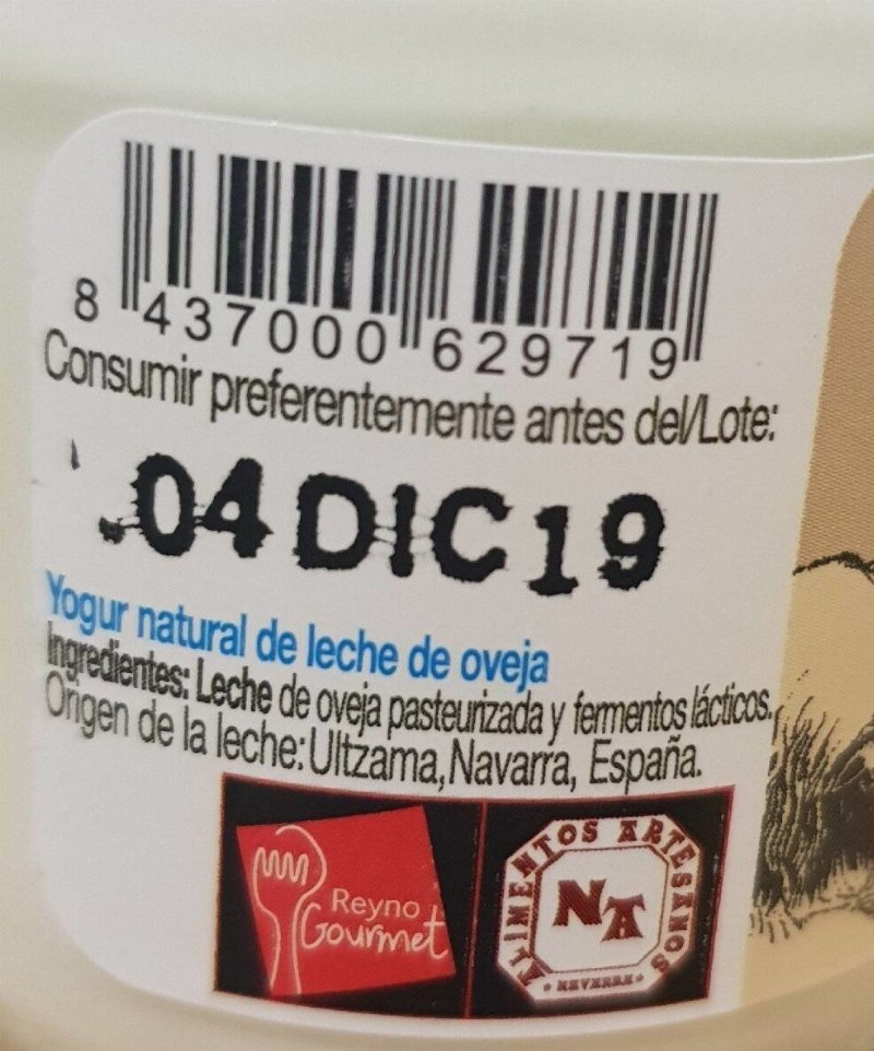 Foto da tabela nutricional