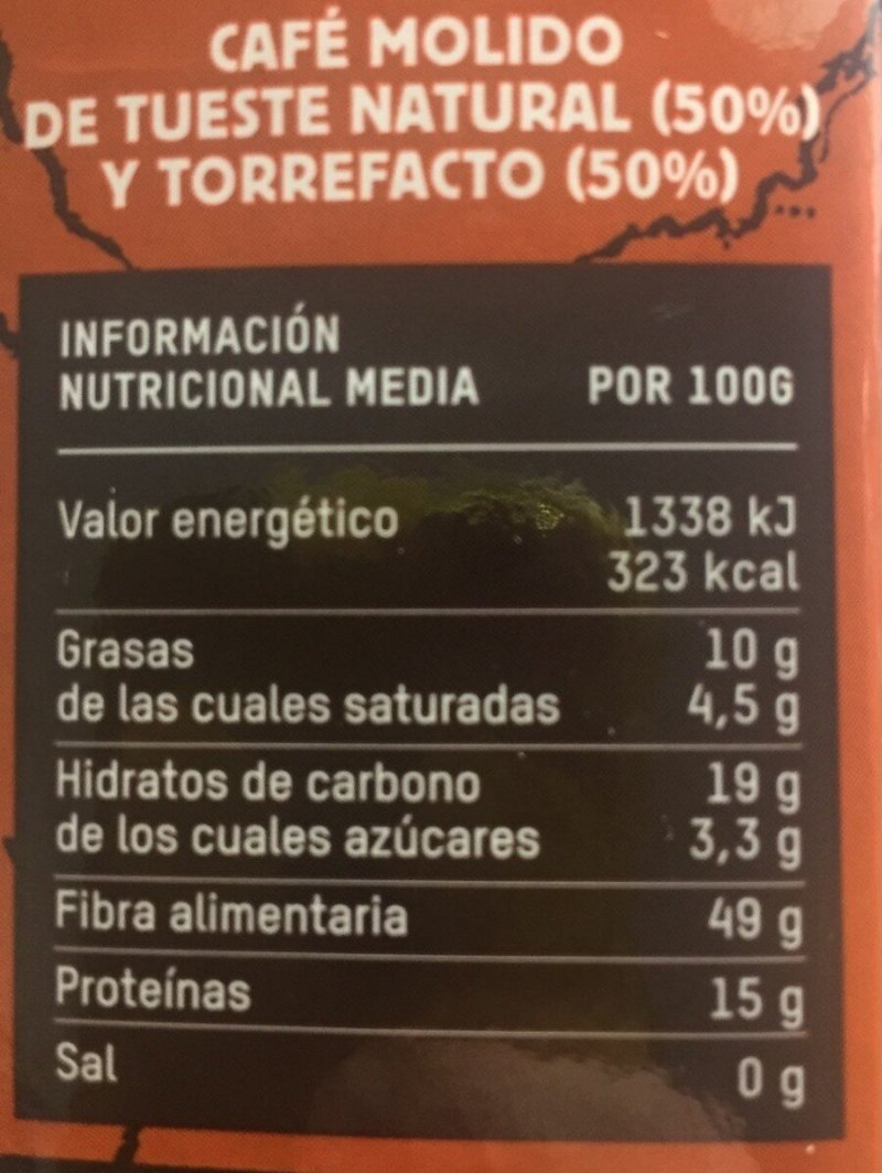 Foto da tabela nutricional