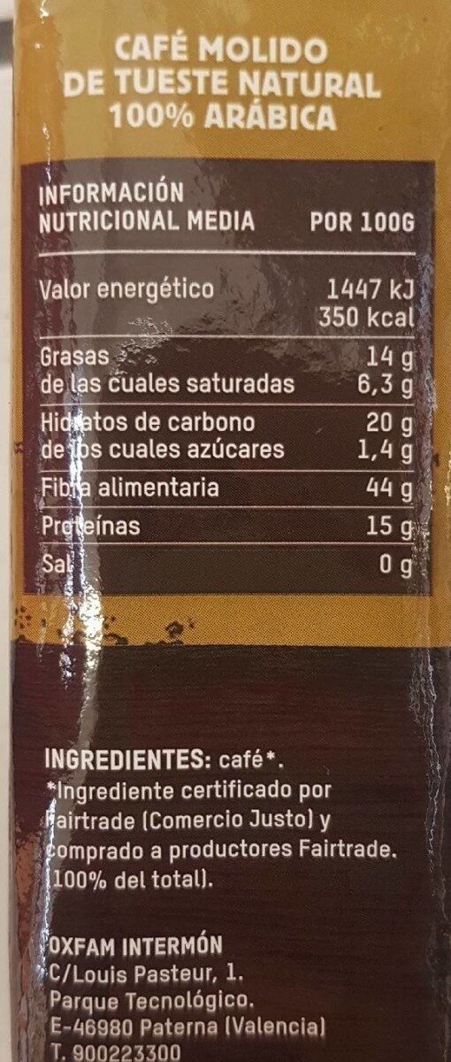 Foto da lista de ingredientes