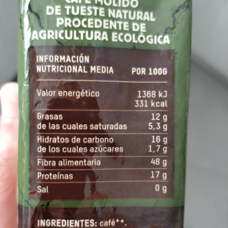 Foto da tabela nutricional