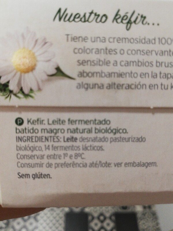 Foto da lista de ingredientes