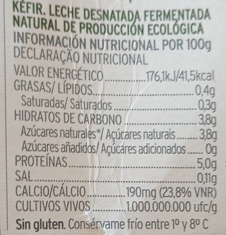 Foto da tabela nutricional