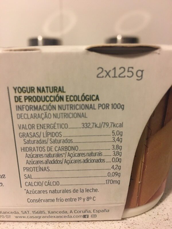Foto da tabela nutricional