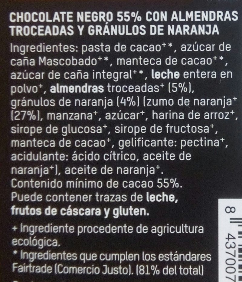 Foto da lista de ingredientes