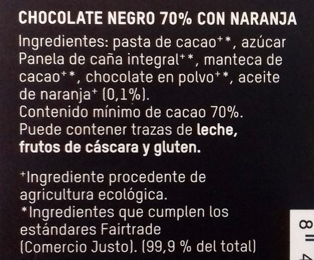 Foto da lista de ingredientes