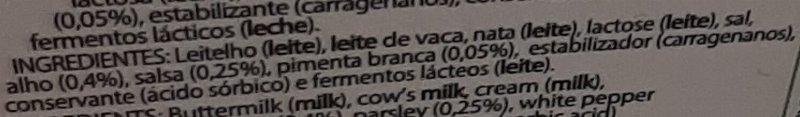 Foto da lista de ingredientes