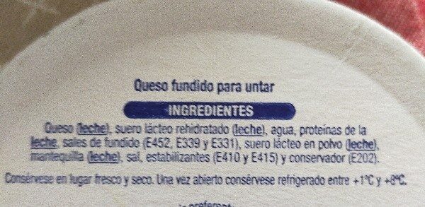 Foto da lista de ingredientes