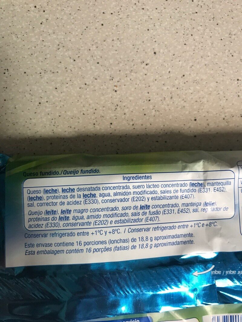 Foto da lista de ingredientes