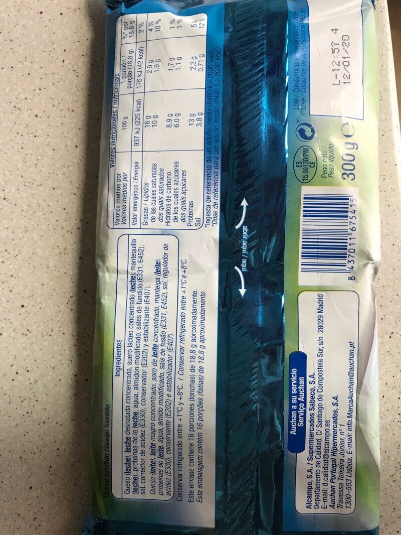 Foto da tabela nutricional