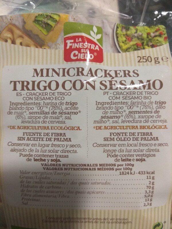 Foto da lista de ingredientes