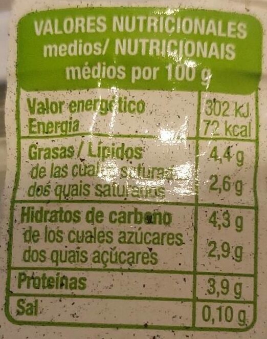 Foto da tabela nutricional