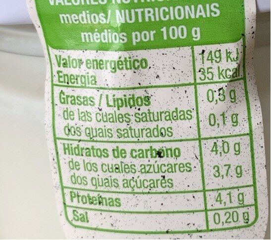 Foto da tabela nutricional