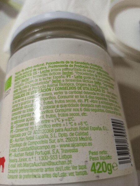 Foto da lista de ingredientes
