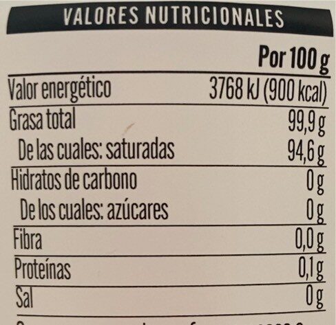 Foto da tabela nutricional