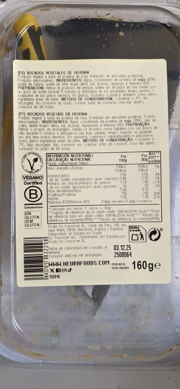 Foto da tabela nutricional