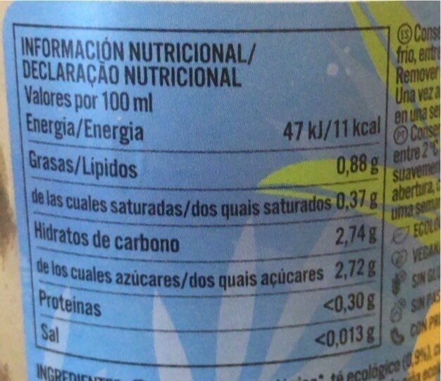 Foto da tabela nutricional