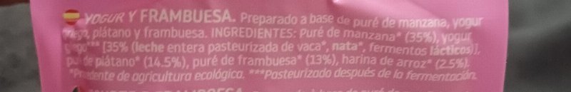 Foto da lista de ingredientes