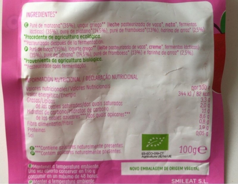 Foto da tabela nutricional