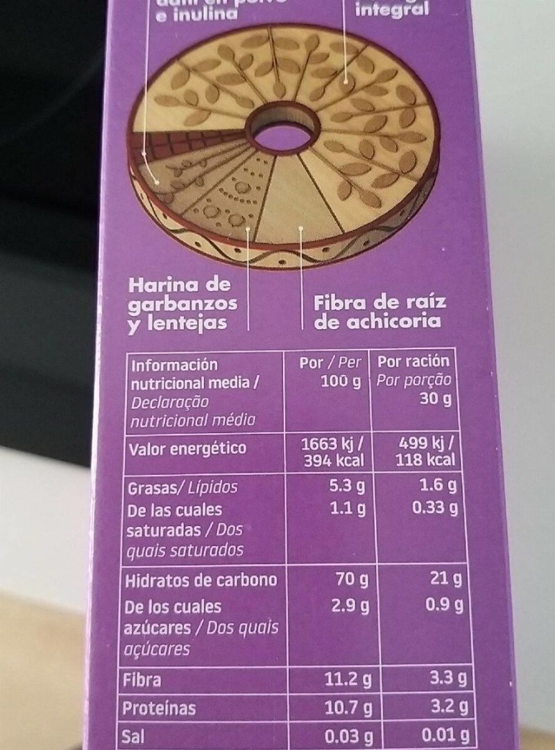 Foto da tabela nutricional