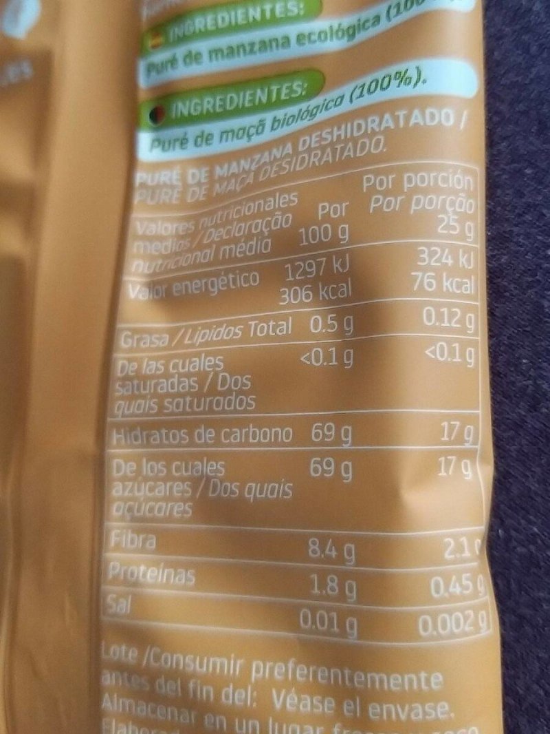 Foto da tabela nutricional