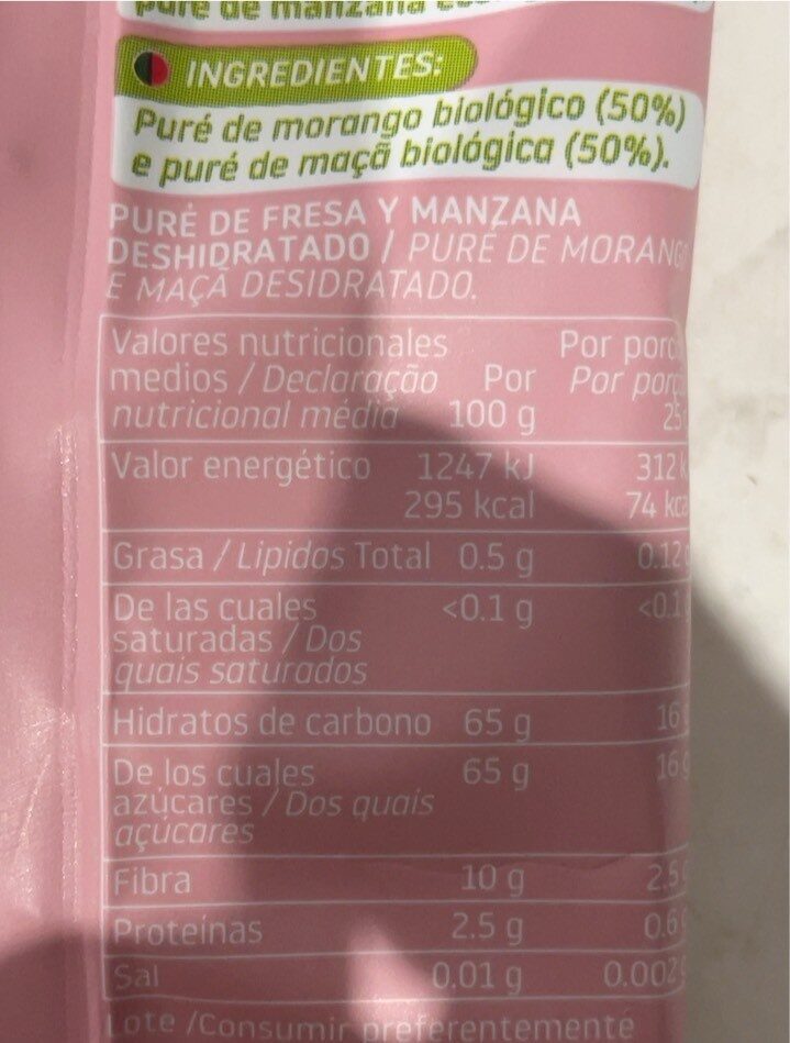 Foto da tabela nutricional