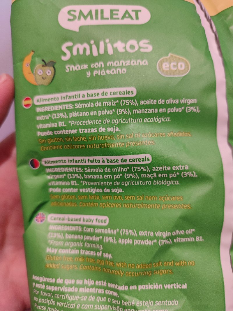 Foto da lista de ingredientes