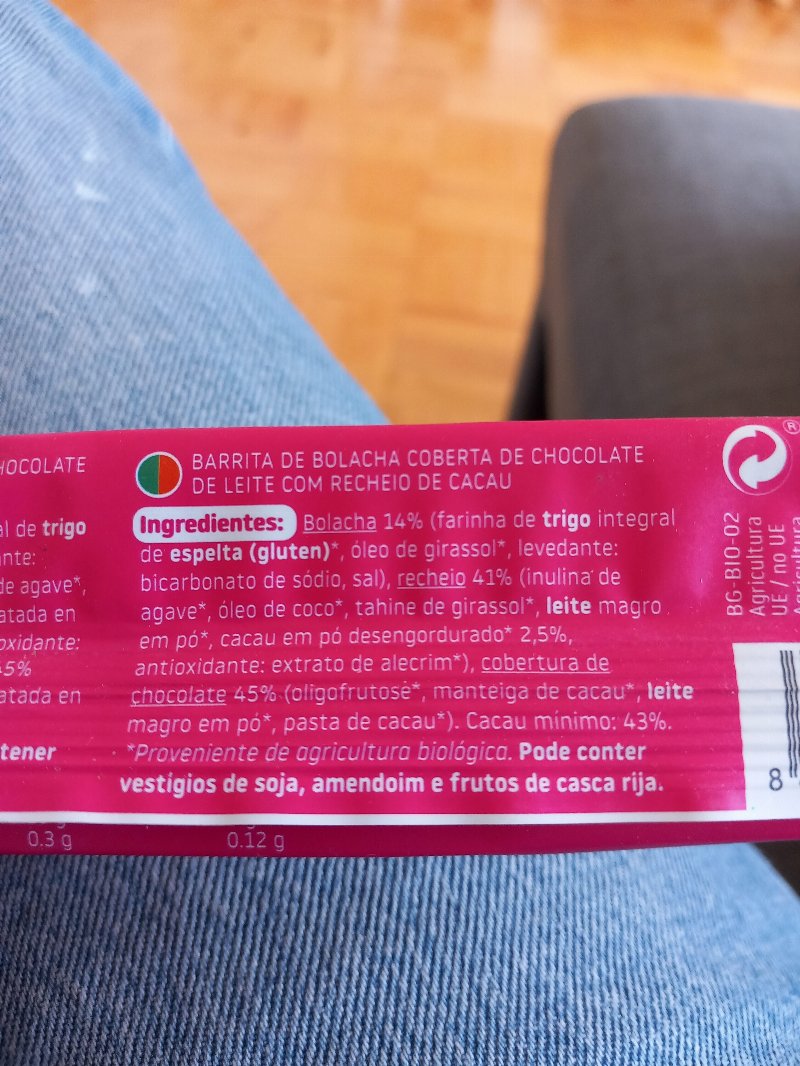Foto da lista de ingredientes
