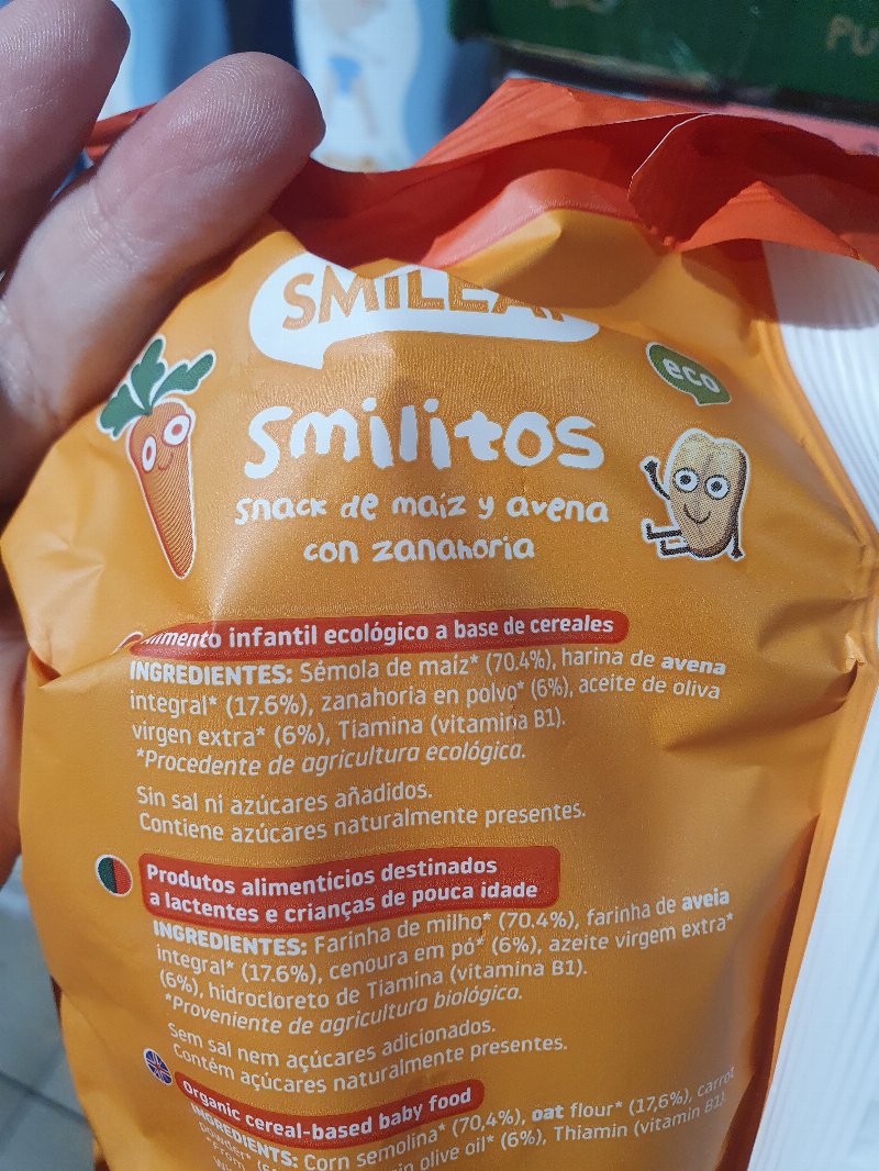 Foto da lista de ingredientes