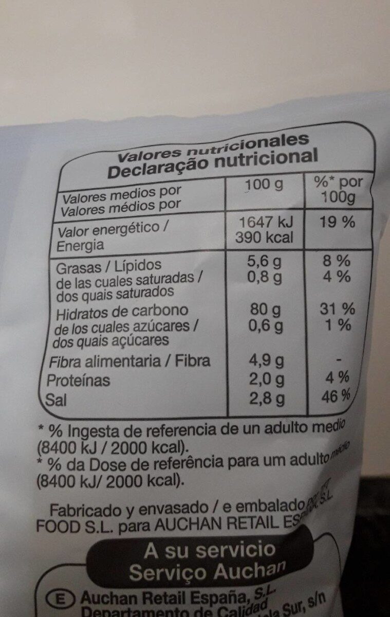 Foto da tabela nutricional