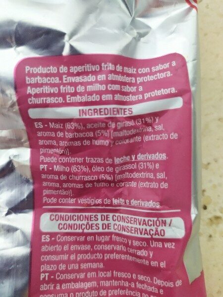 Foto da lista de ingredientes