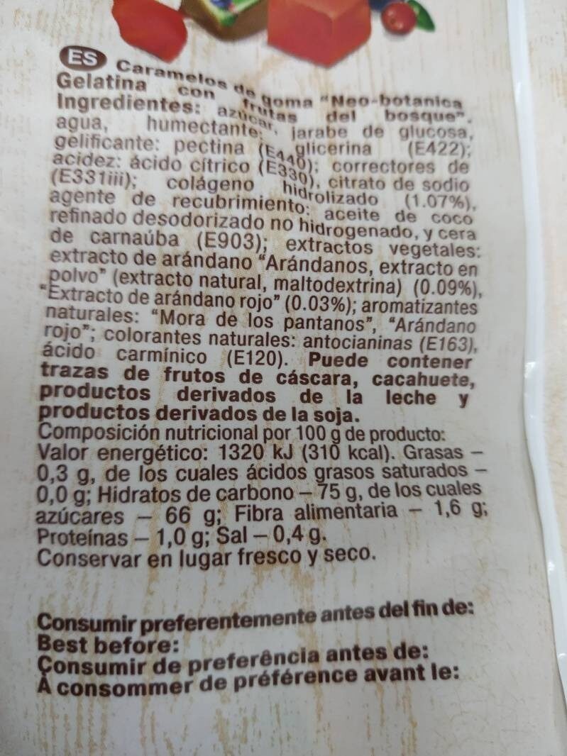 Foto da tabela nutricional