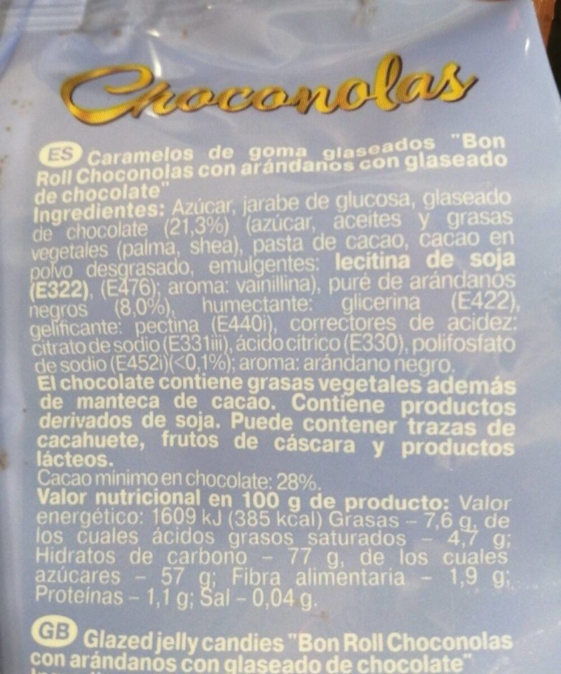 Foto da tabela nutricional