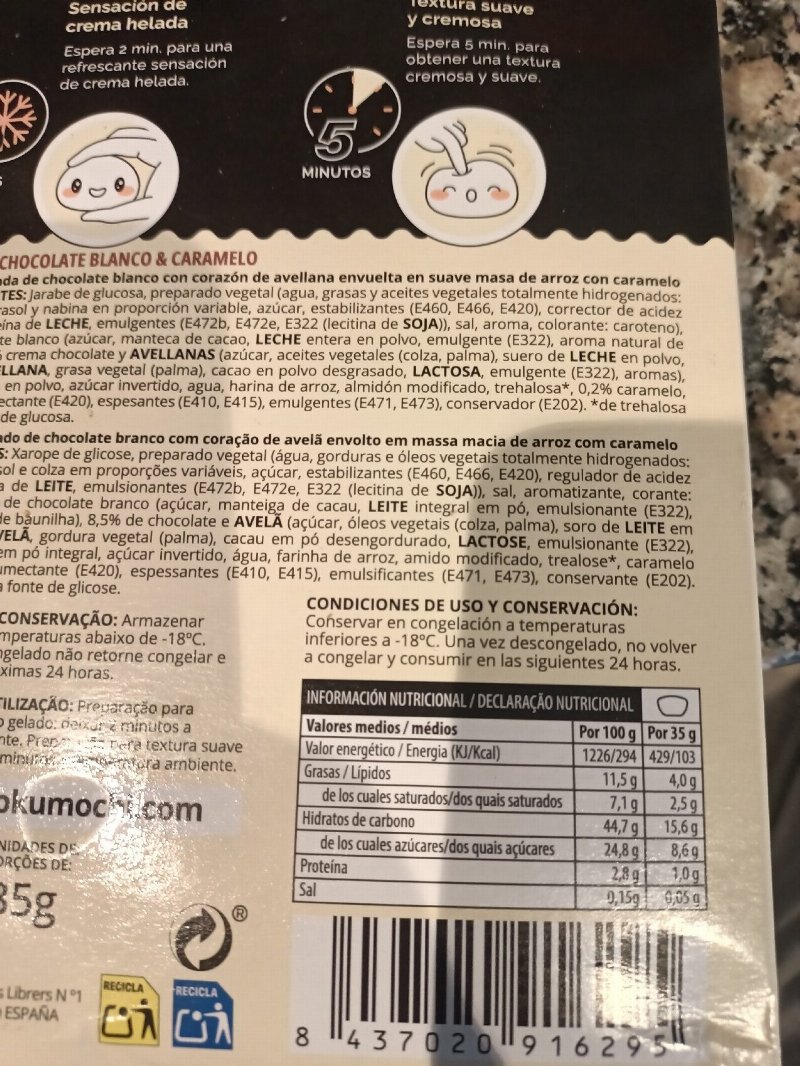 Foto da tabela nutricional