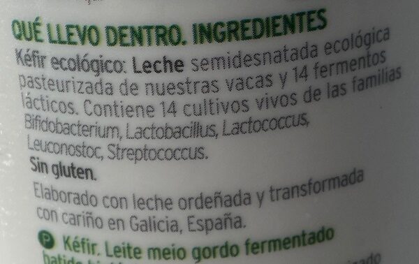 Foto da lista de ingredientes