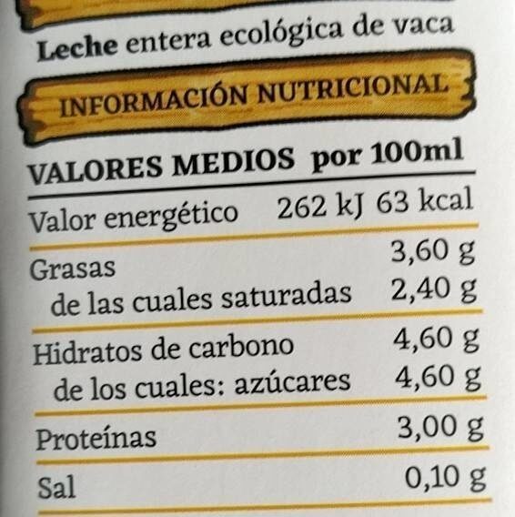 Foto da tabela nutricional