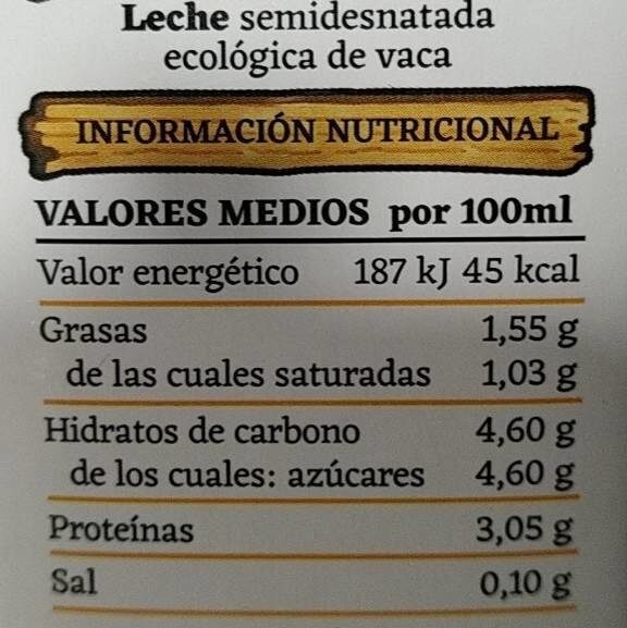 Foto da tabela nutricional