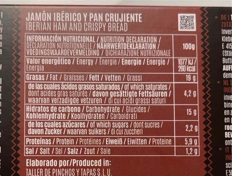 Foto da tabela nutricional