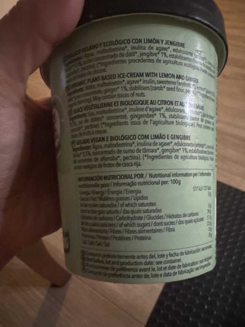 Foto da tabela nutricional